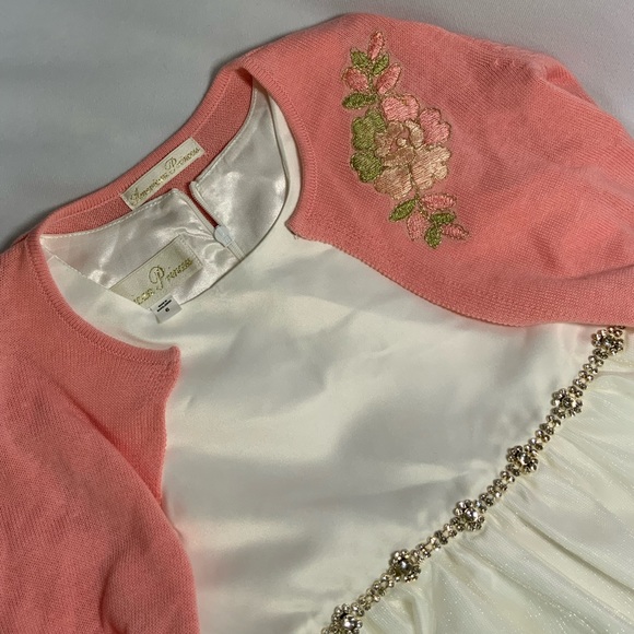 American Princess SZ 6 Floral Embroidered dress with coordinating sweater - Picture 6 of 6